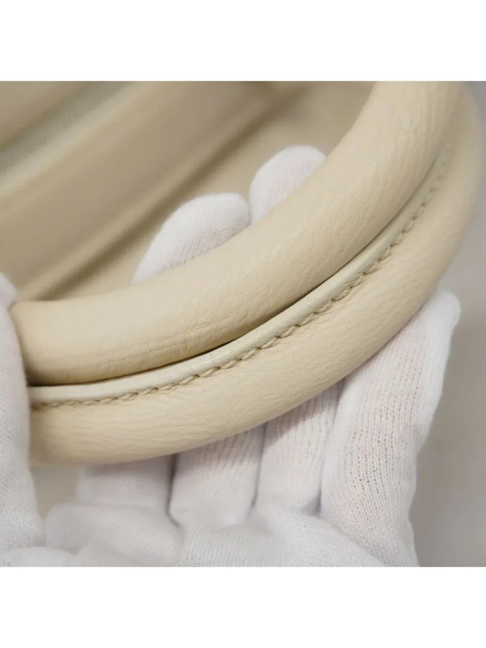 Chanel Handle Calfskin Ivory Silver Handbag